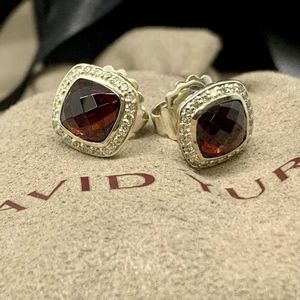 David Yurman Albion Earrings Garnet Diamonds